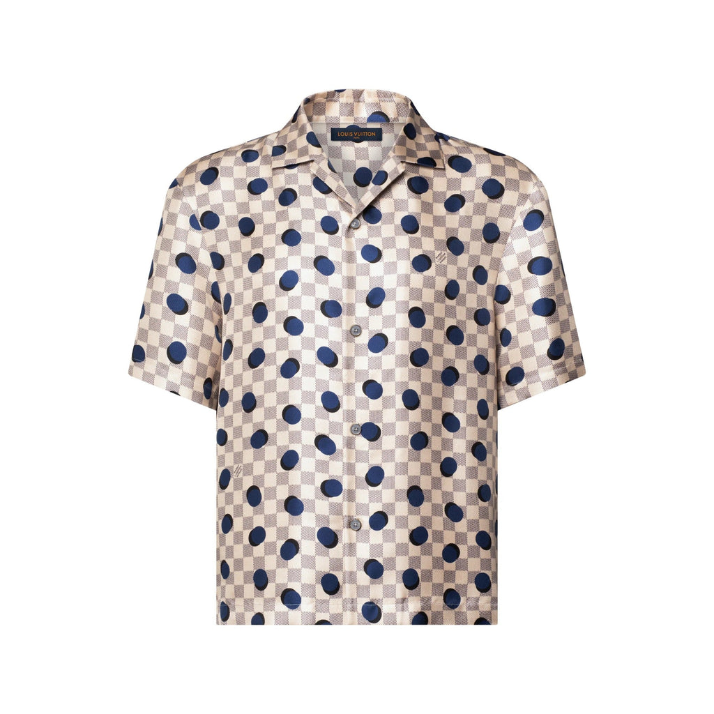Damier Silk Short-Sleeved Shirt