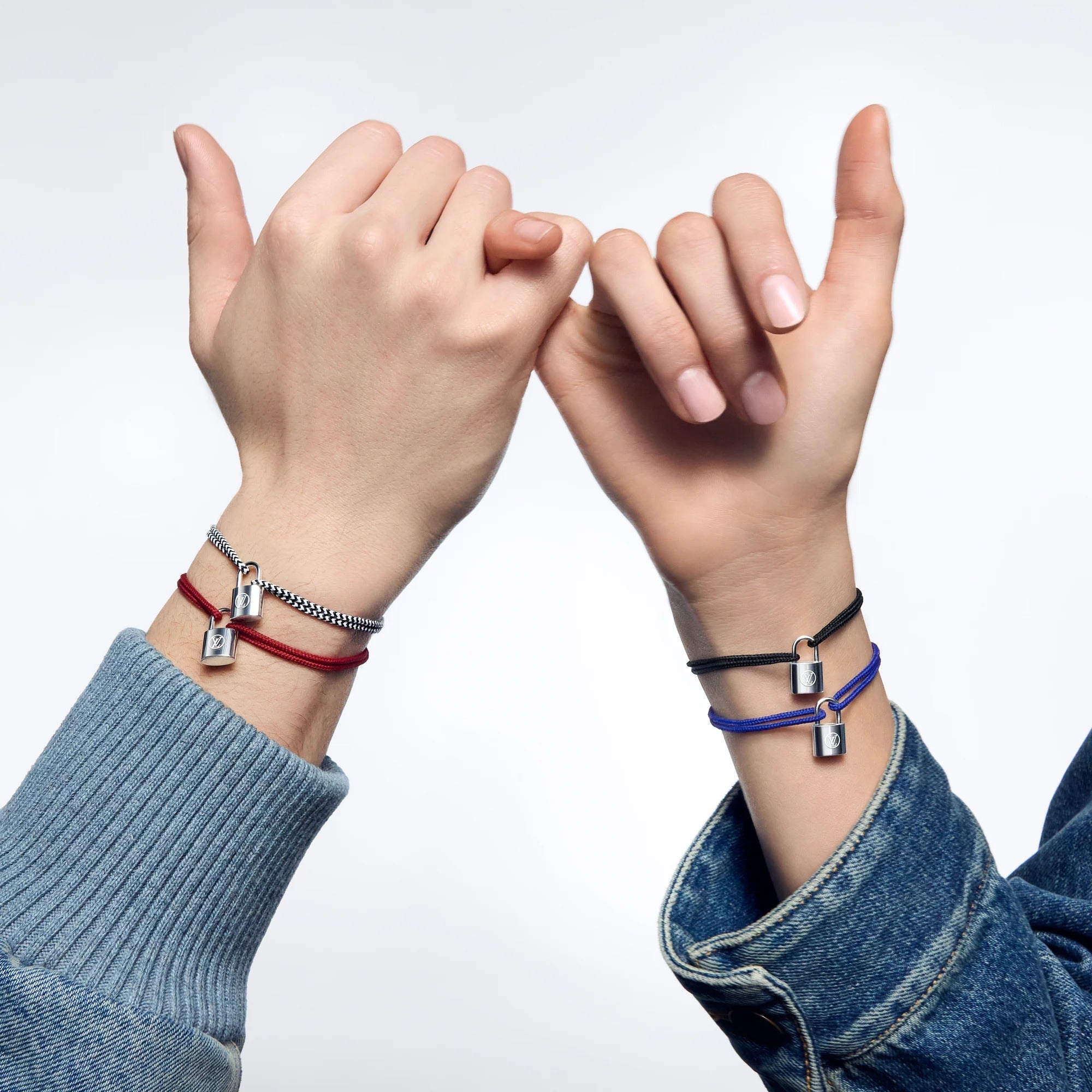 Silver Lockit Bracelet, Sterling Silver and Red Polyester Cord