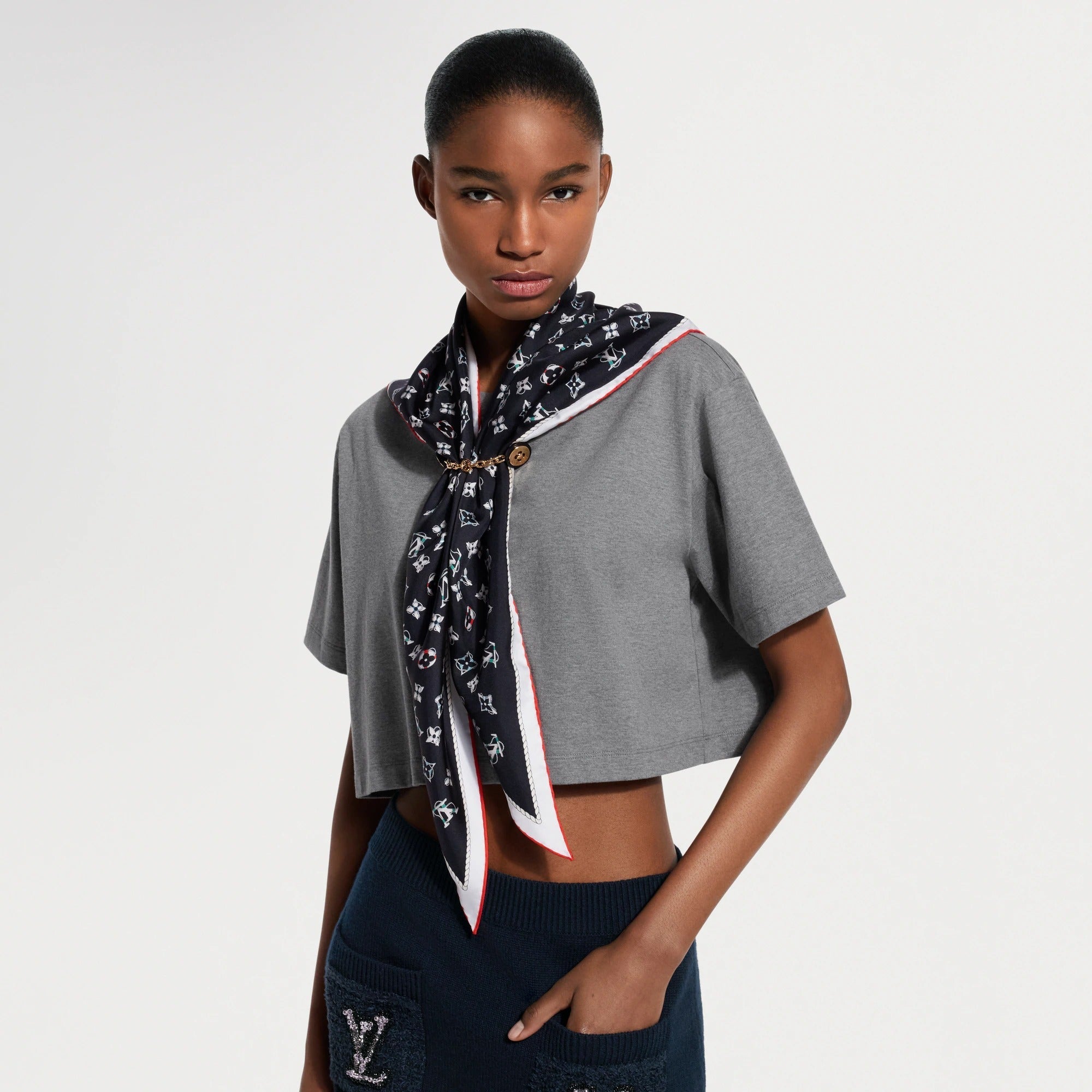 Nautical Scarf Crop Top