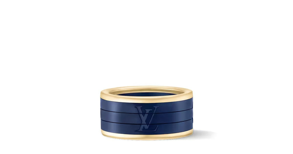 Les Gastons Vuitton Puzzle Ring, Yellow Gold and Blue Titanium
