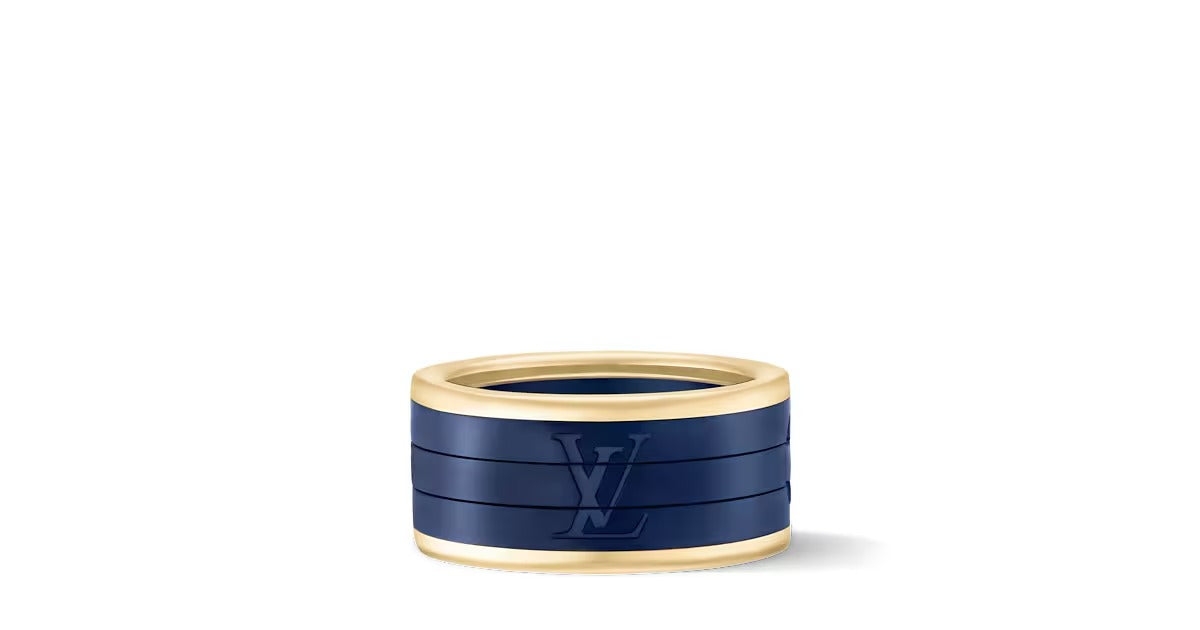 Les Gastons Vuitton Puzzle Ring, Yellow Gold and Blue Titanium