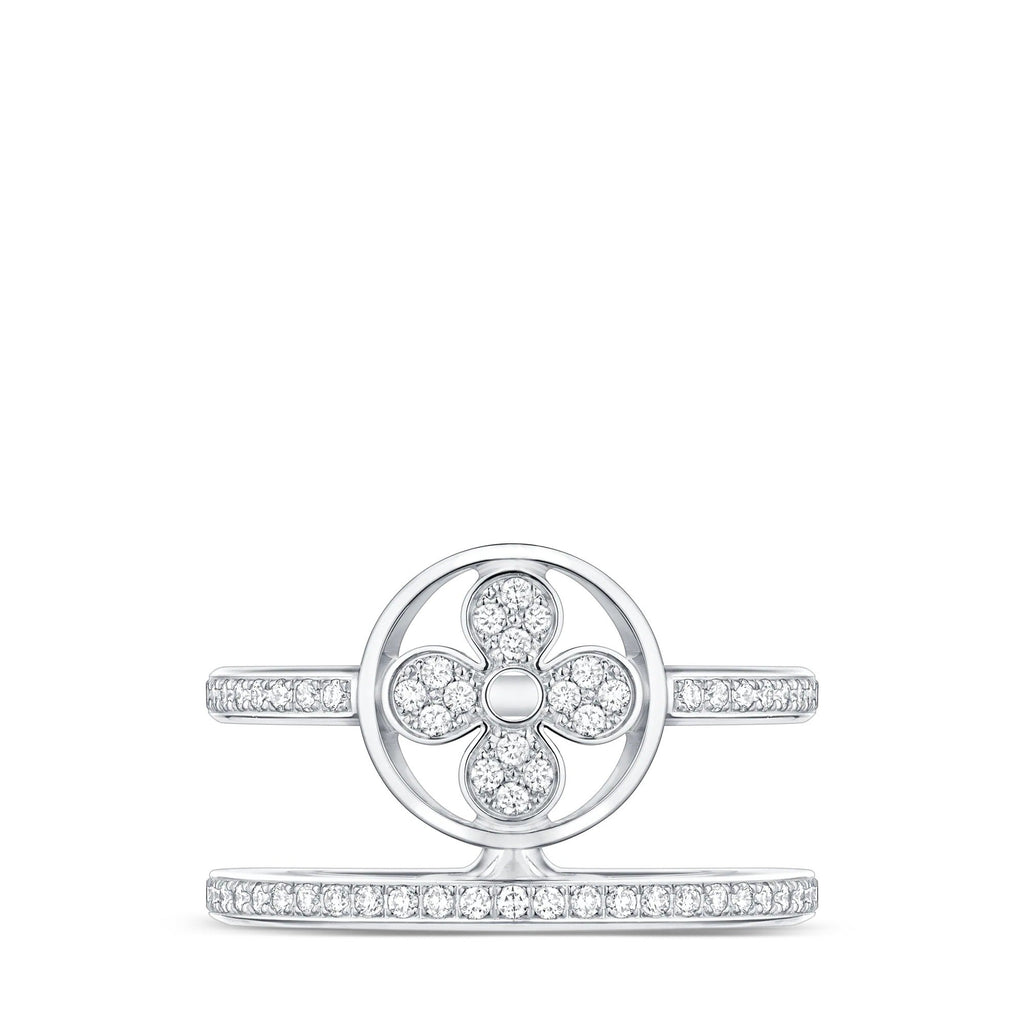 Idylle Blossom Two-Row Ring, White Gold And Diamonds