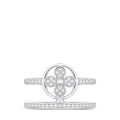 Idylle Blossom Two-Row Ring, White Gold And Diamonds