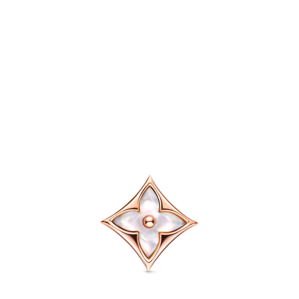 Color Blossom BB Star Ear Stud, Pink Gold and White Mother-of-Pearl - Per Unit