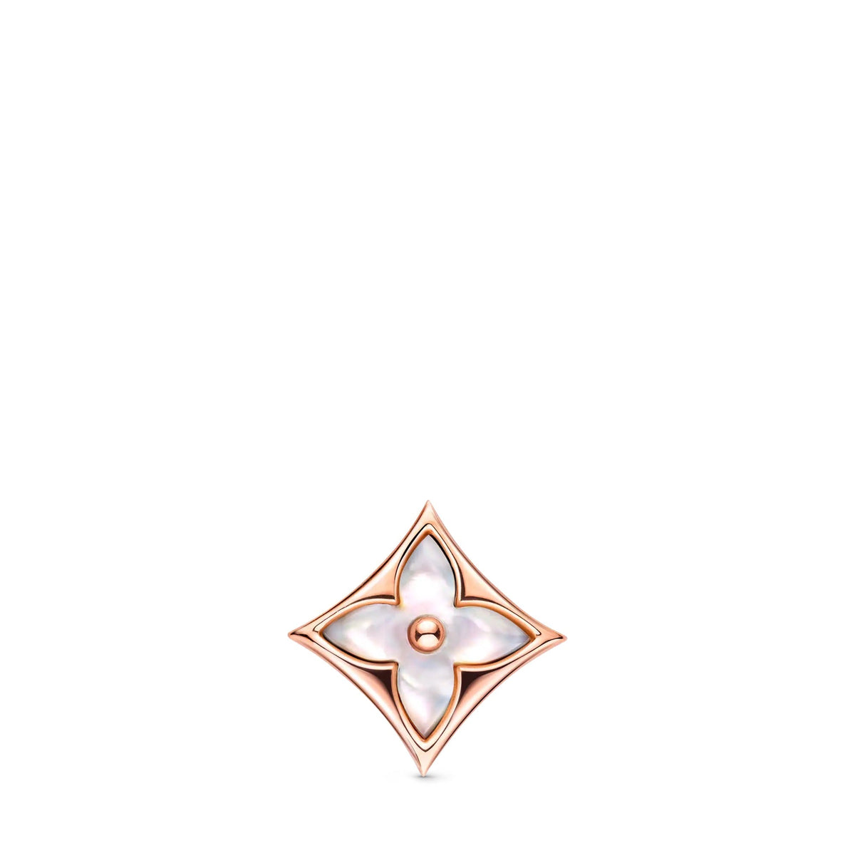 Color Blossom BB Star Ear Stud, Pink Gold and White Mother-of-Pearl - Per Unit
