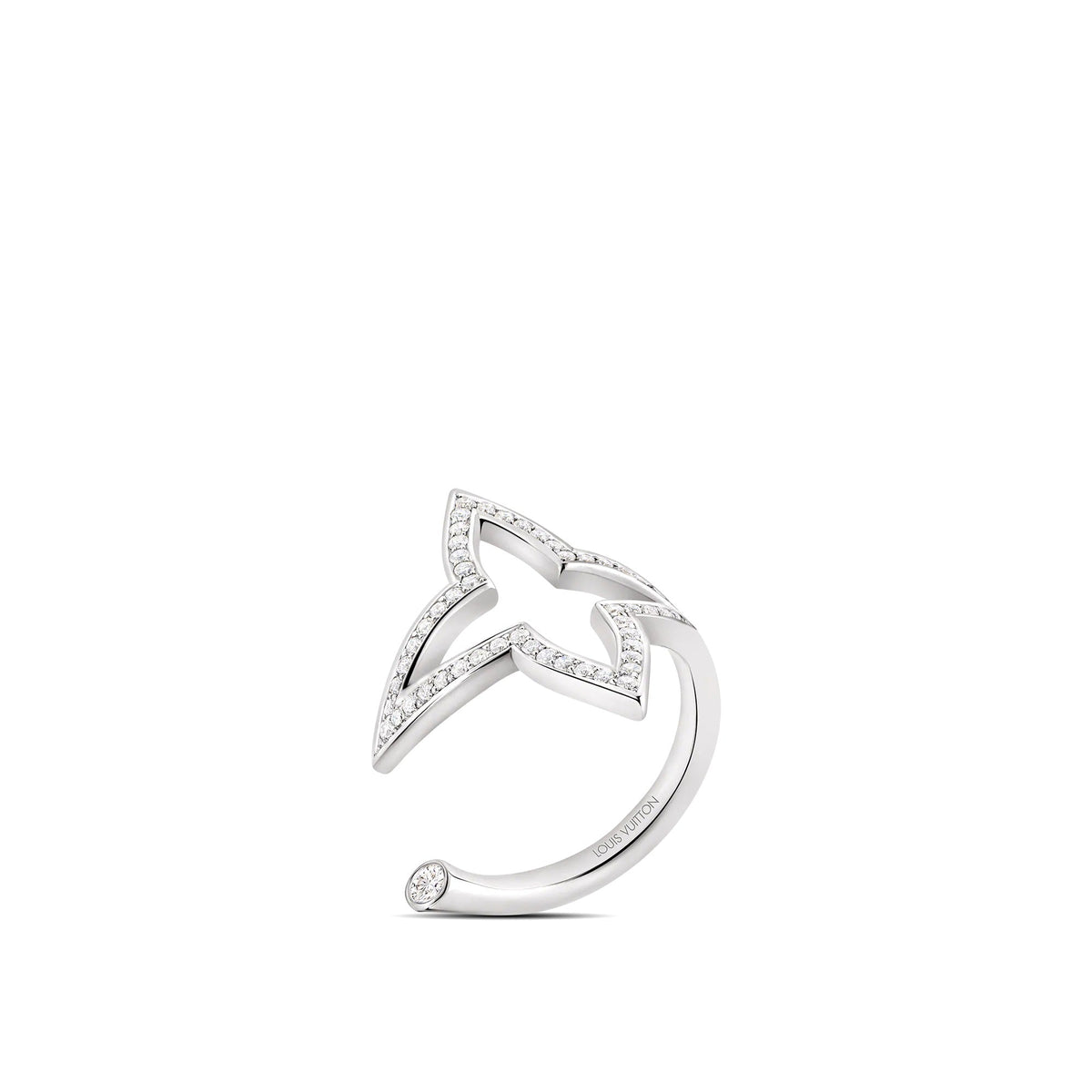 Ombre Blossom Open Ring, White Gold and Diamonds