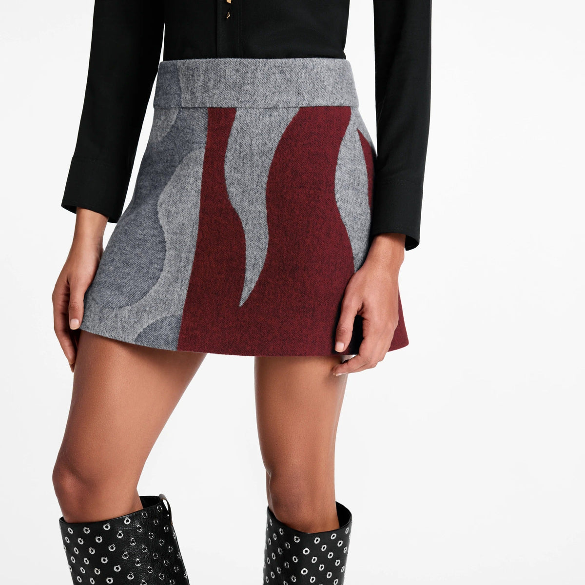 Flame Jacquard Mini Skirt