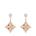 Color Blossom BB Star Earrings, Pink Gold and Diamonds