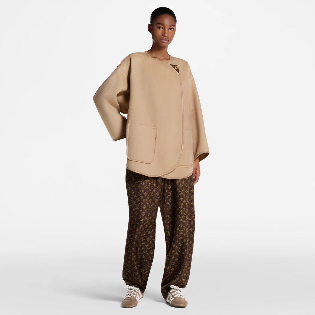 Long Double Face Toggle Detail Coat