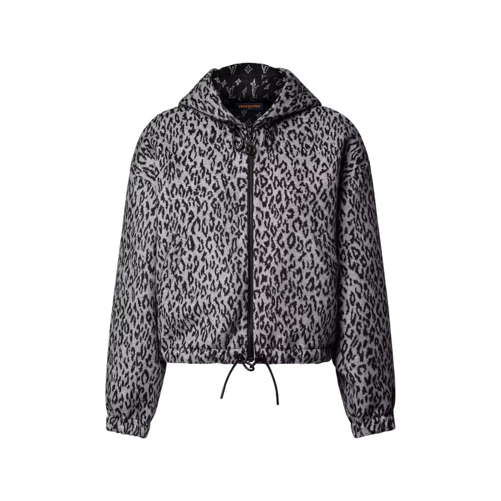 Cropped Signature Leopard Coat