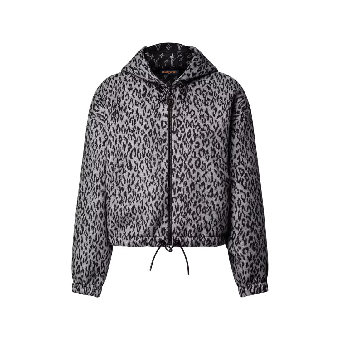 Cropped Signature Leopard Coat