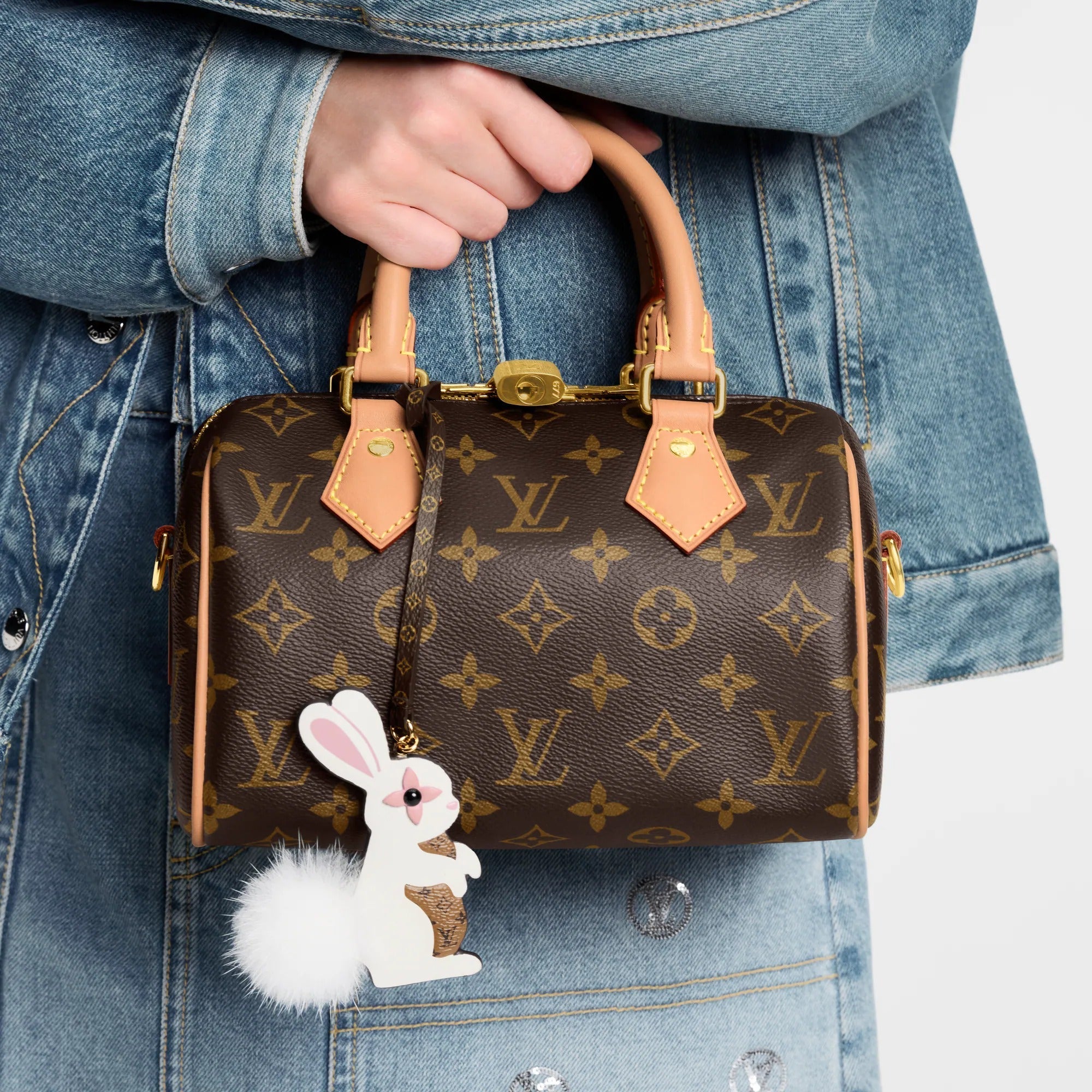 Rabbit LV Furry Friend Bag Charm