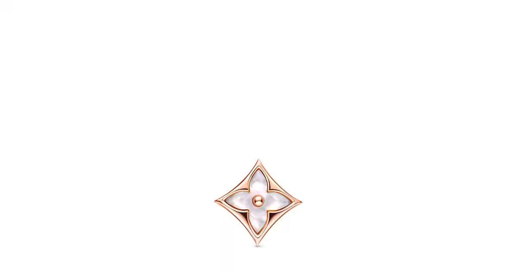 Color Blossom BB Star Ear Stud, Pink Gold and White Mother-of-Pearl - Per Unit