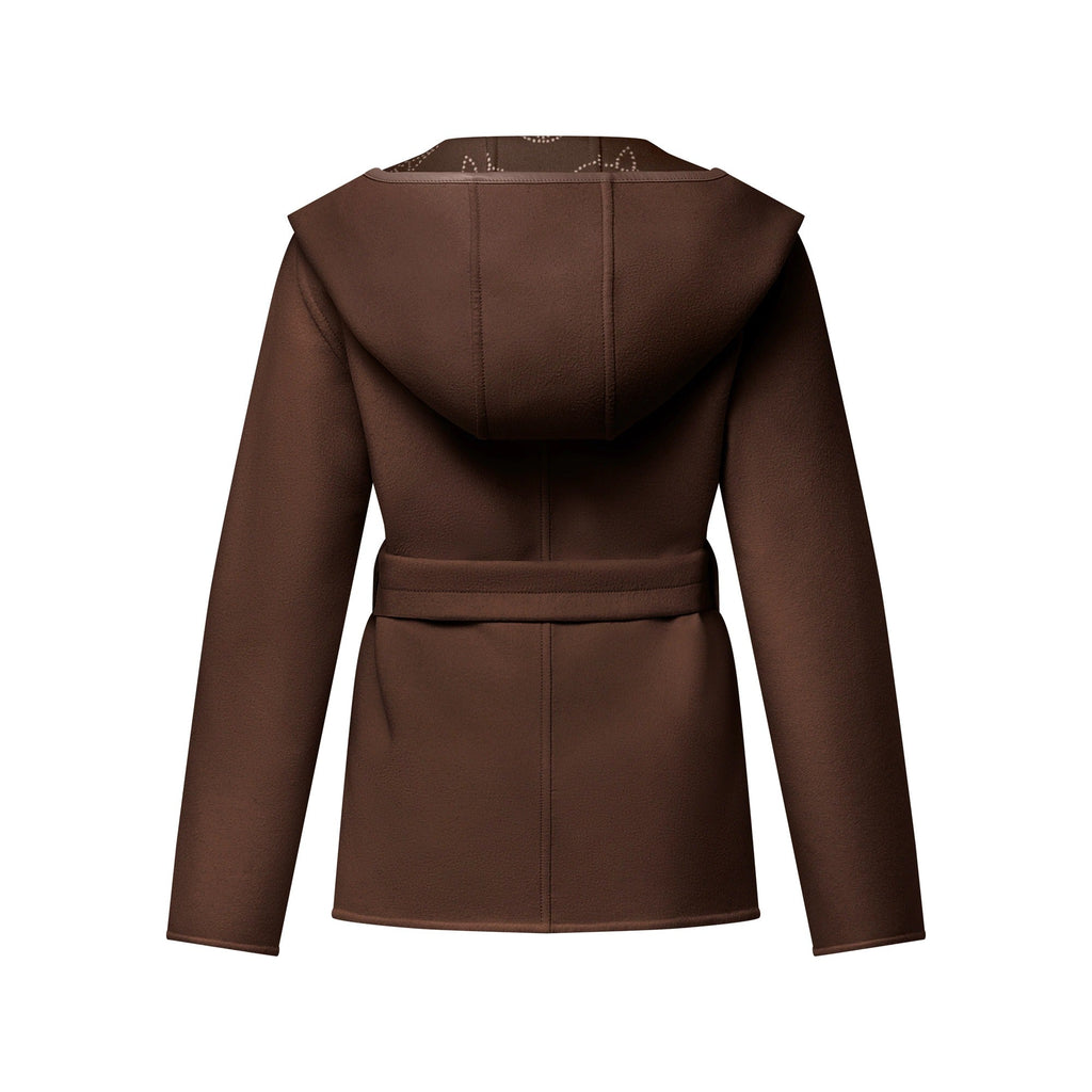 Reversible Short Hooded Wrap Coat