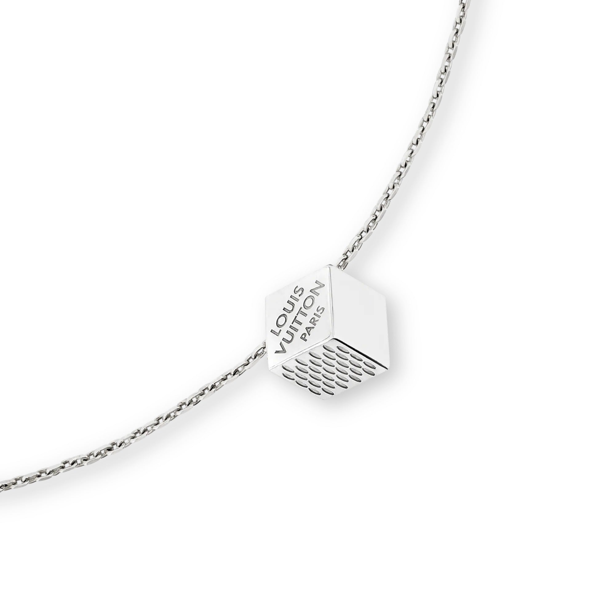 LV Cube Necklace Silver