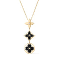 Color Blossom M Star and Sun Multi-Motif Pendant, Yellow Gold, Onyx and Diamond