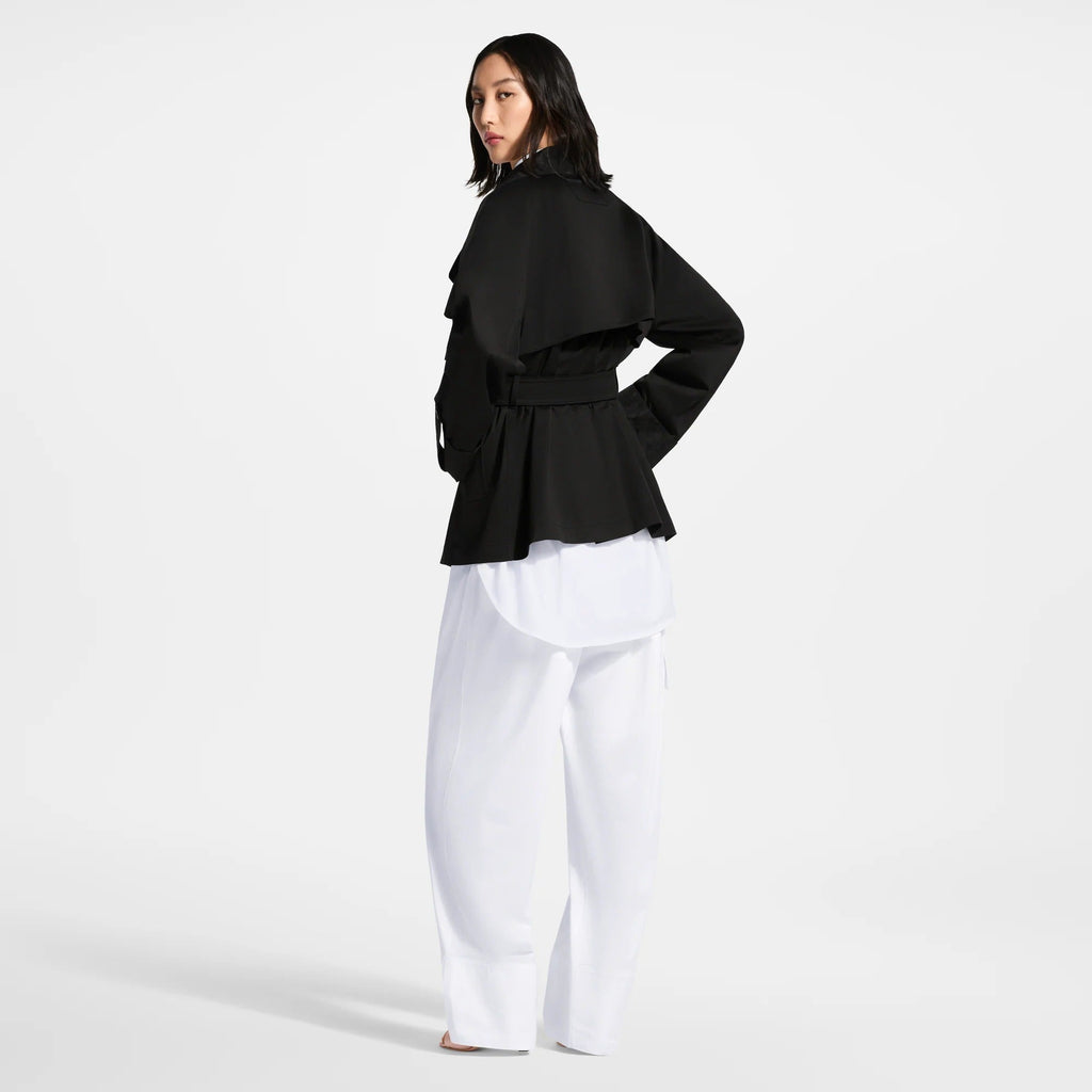 Monogram Accent Short Trench Coat