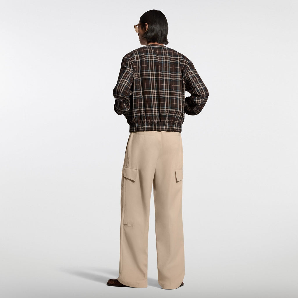 Tartan Collarless Blouson