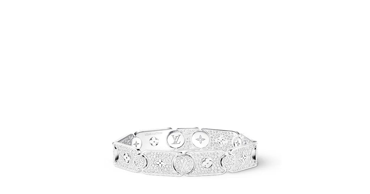Les Gastons Vuitton Masterpiece Gourmette Bracelet, White Gold and Diamonds