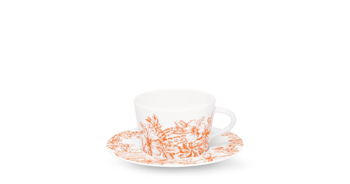 Set Of 2 Teacups and Saucers LV By The Pool