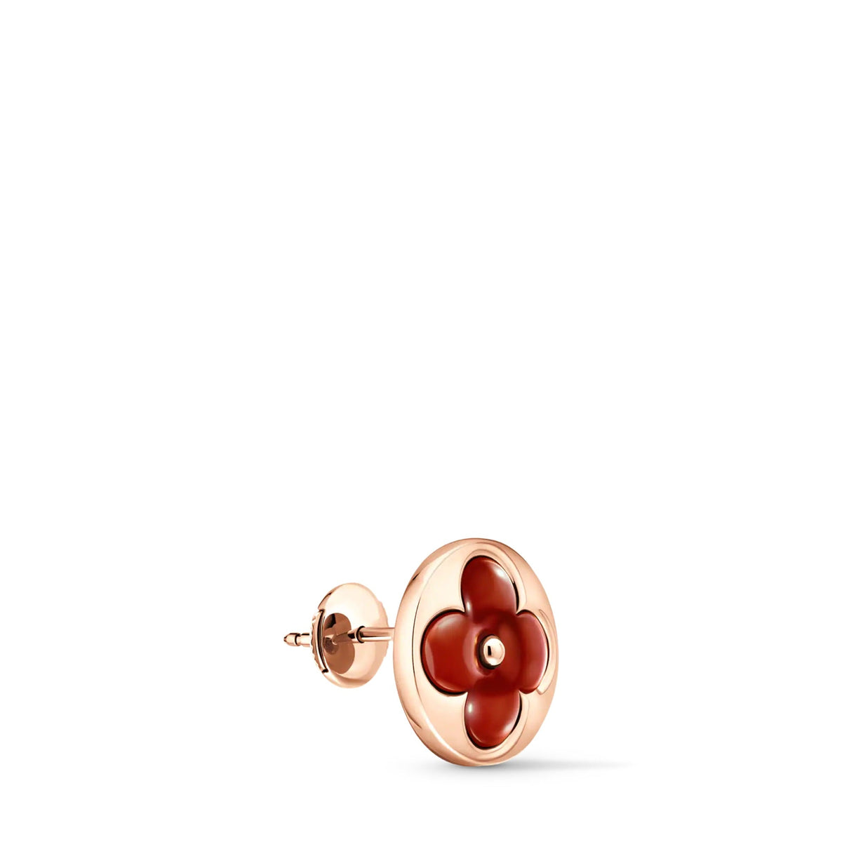 Color Blossom BB Sun Ear Stud, Pink Gold and Cornelian - Per Unit