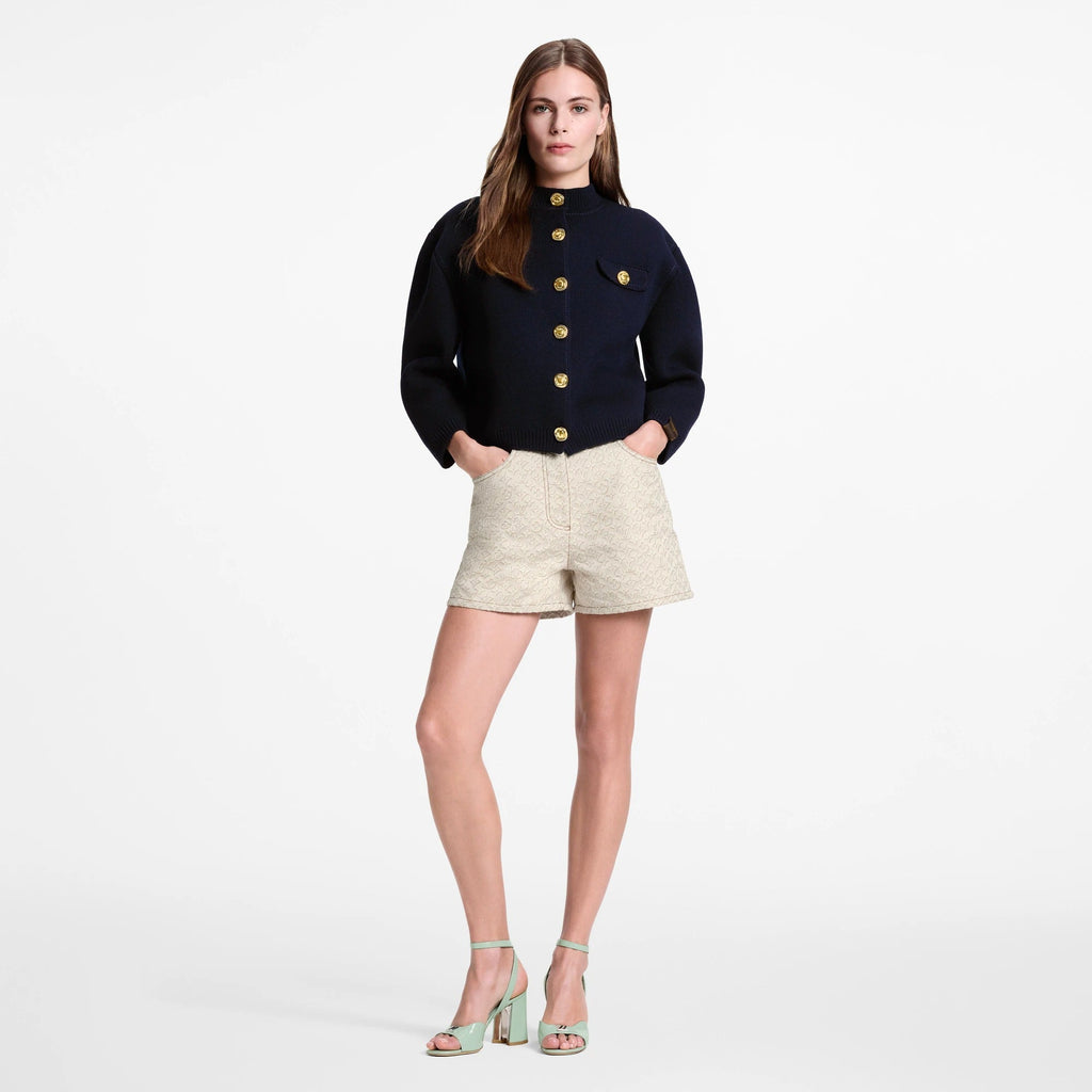 3D Monogram Denim Shorts