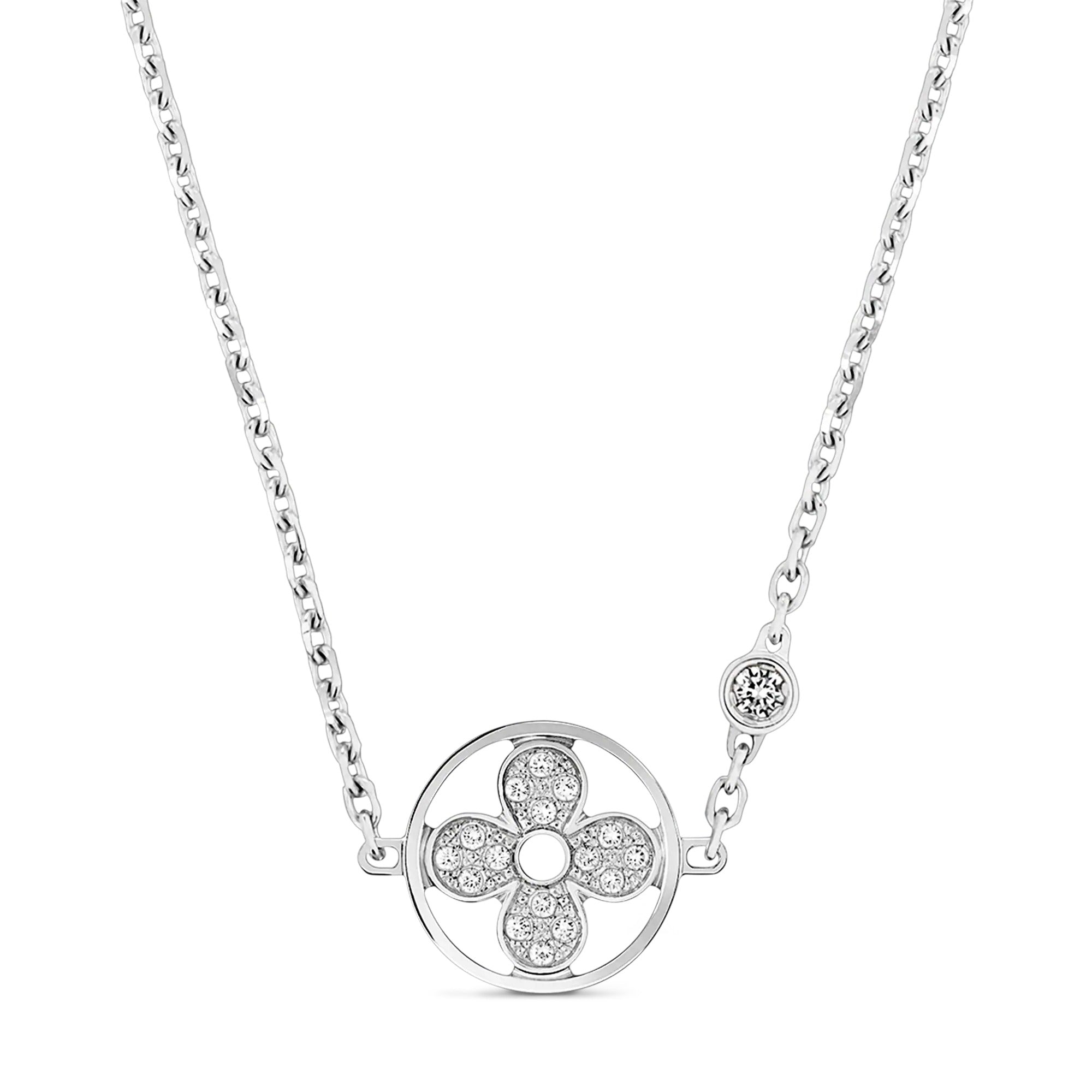 Idylle Blossom Pendant, White Gold And Diamonds