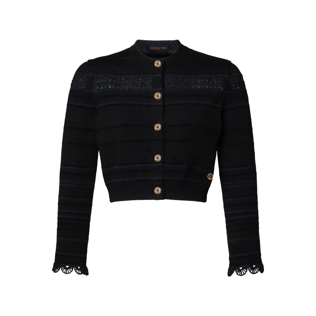 Lace Insert Knit Cardigan