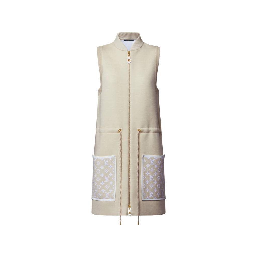 Monogram Accent Zip-Up Dress