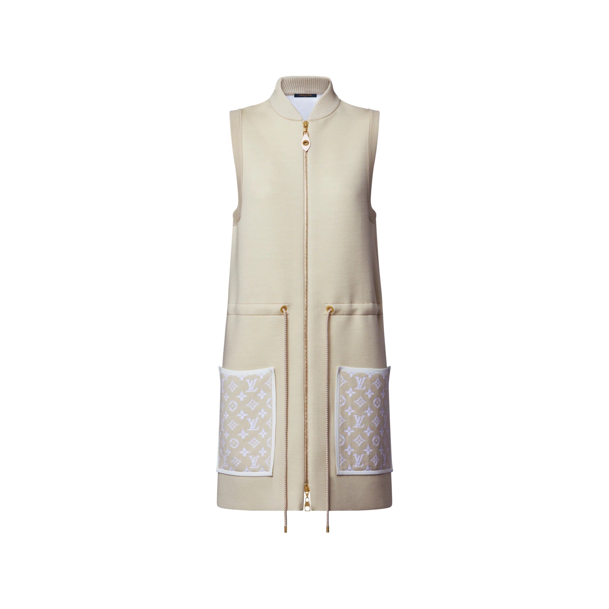 Monogram Accent Zip-Up Dress