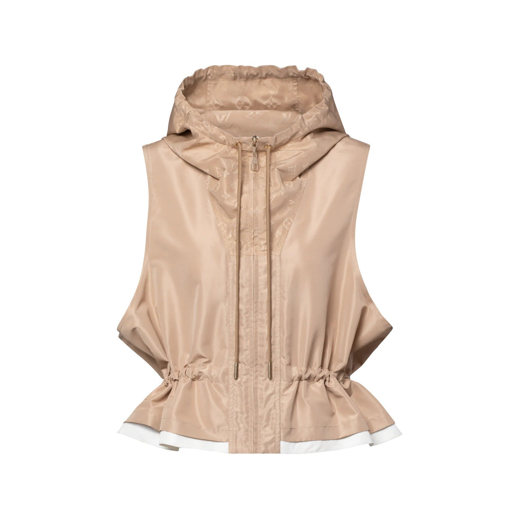 Hooded Peplum Gilet