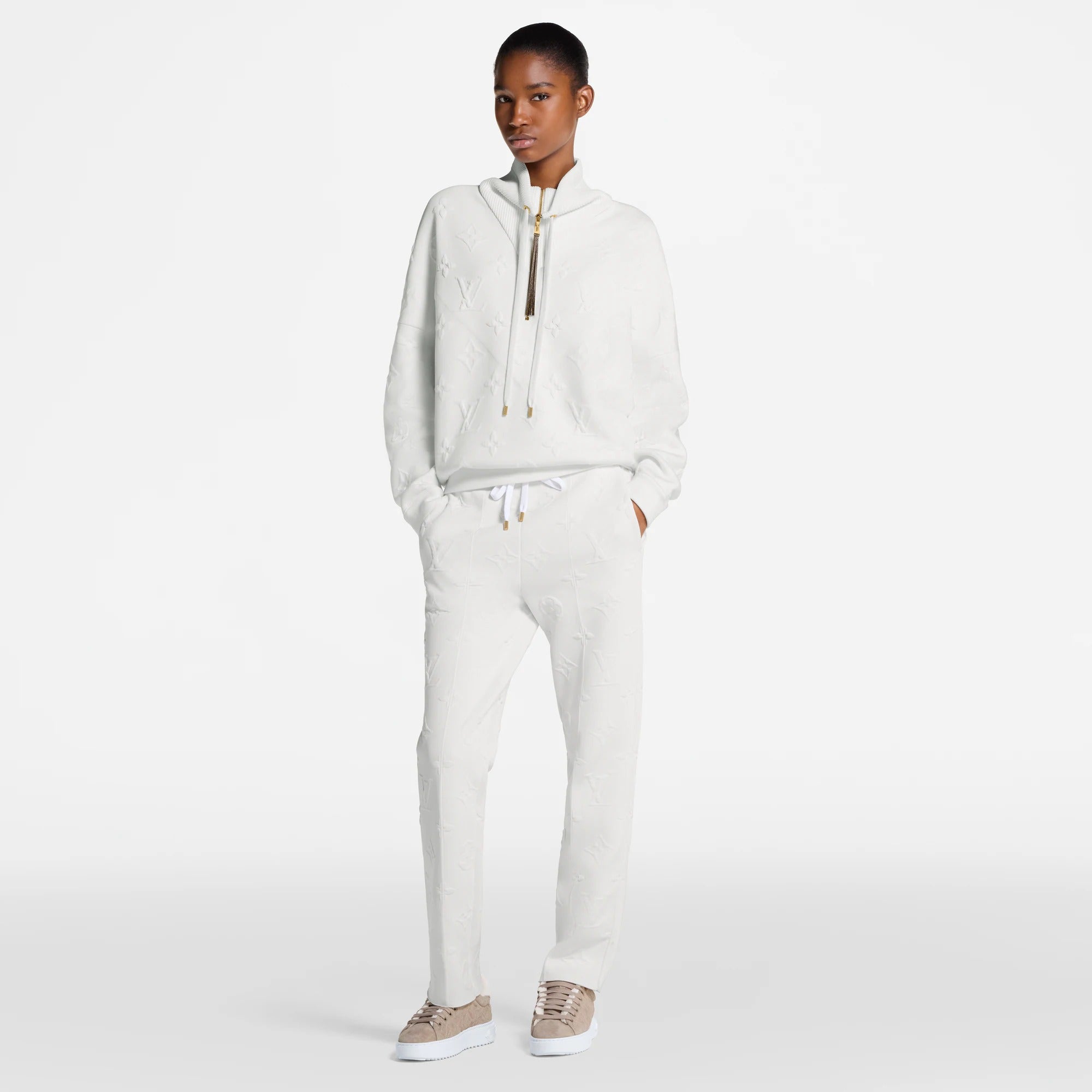 3D Monogram Ribbed Neck Sweater