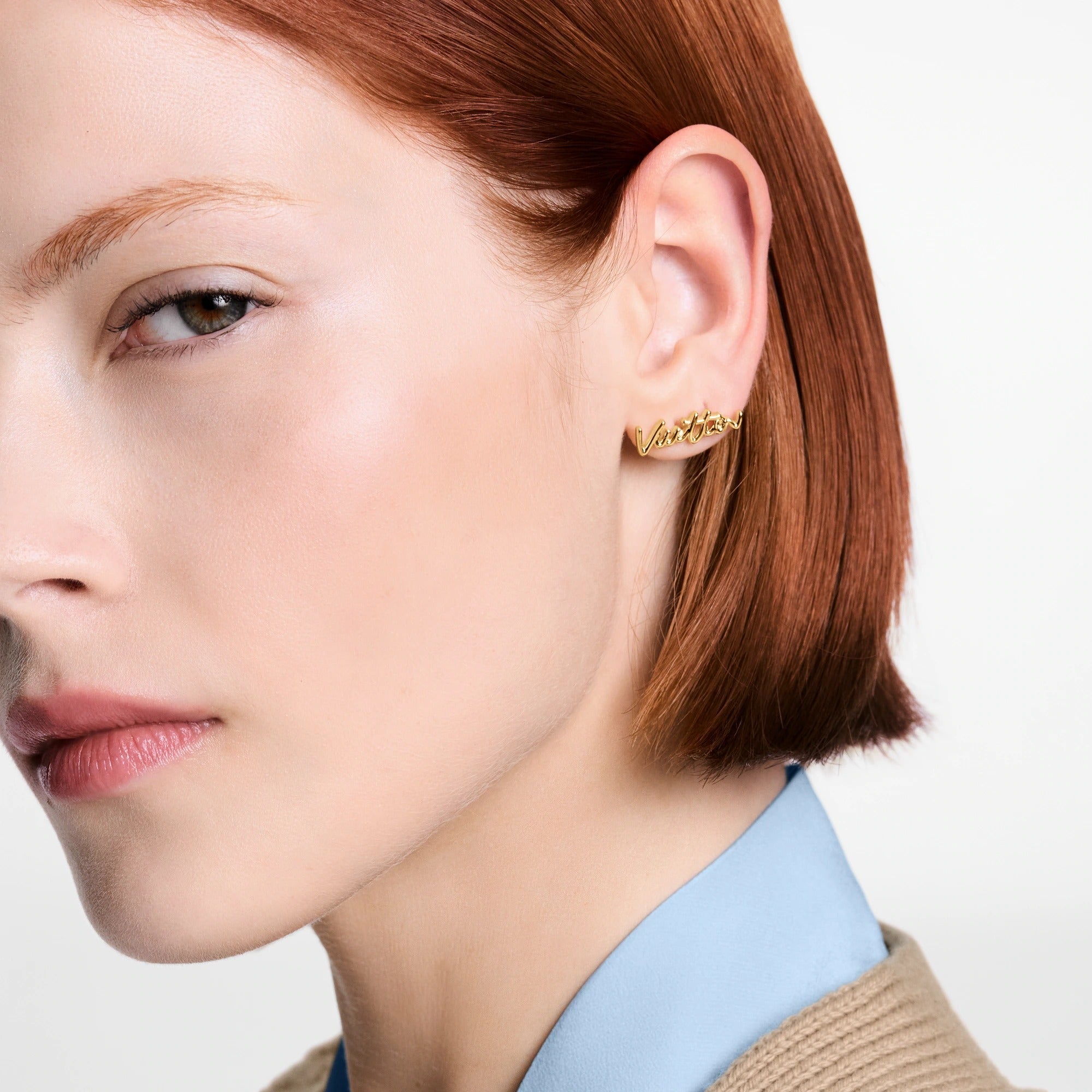 LV Script Stud Earrings