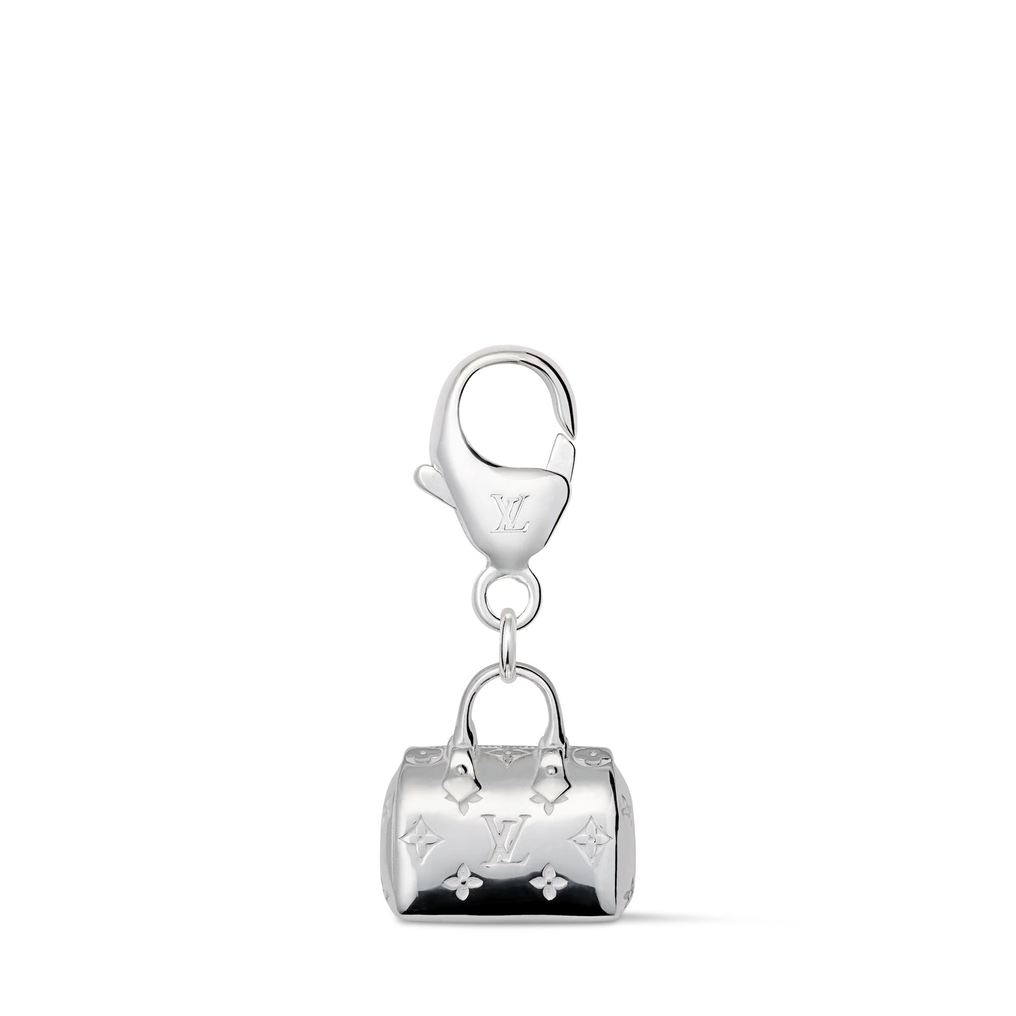 Speedy Silver LV Charm