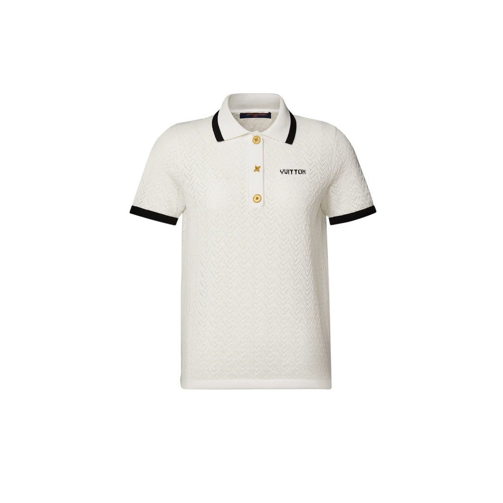 Pointelle Polo Top