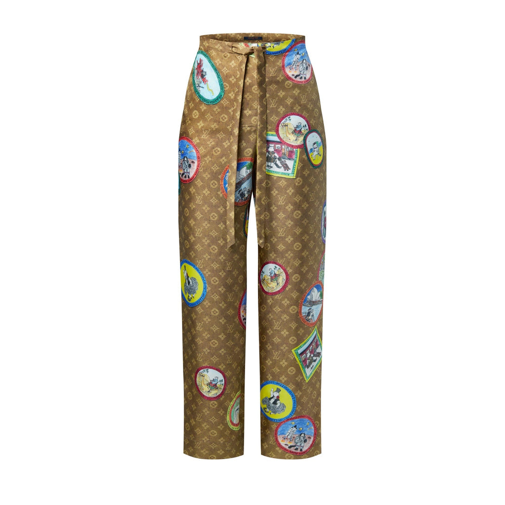 Monogram Cat Stamp Pajama Pants