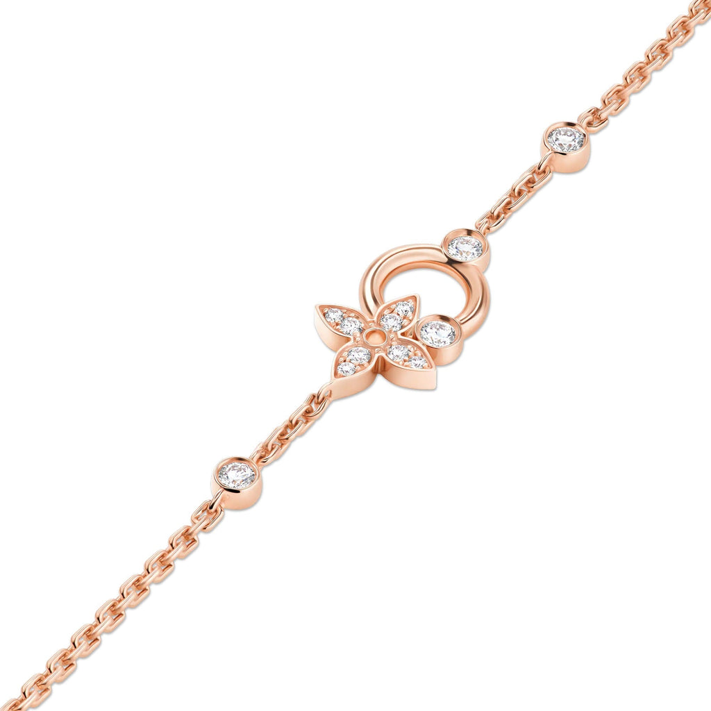 Idylle Blossom Bracelet, Pink Gold and Diamonds
