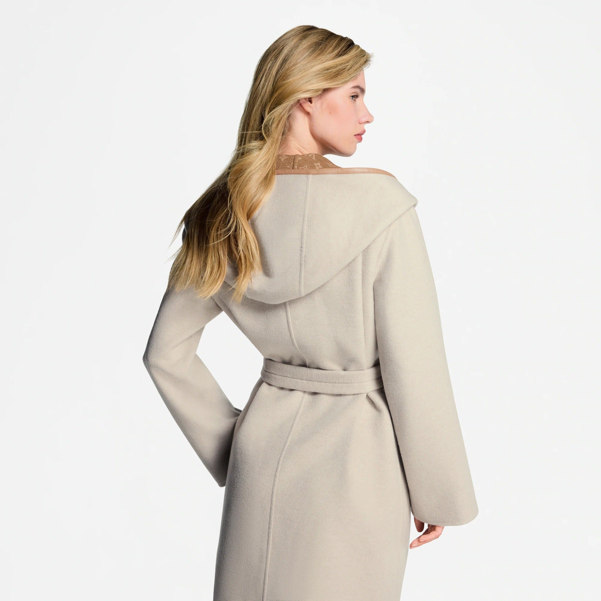 Reversible Signature Hooded Wrap Coat