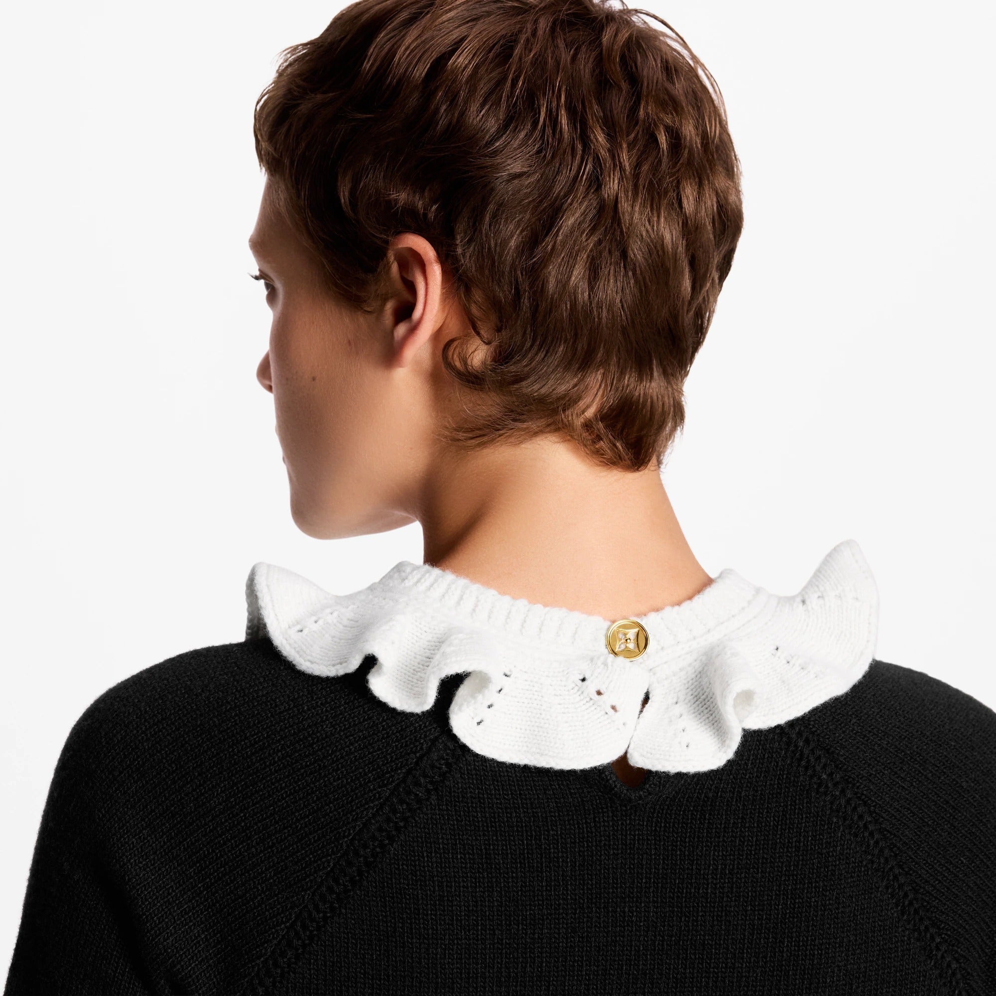 Ruffle Collar Knit Dress