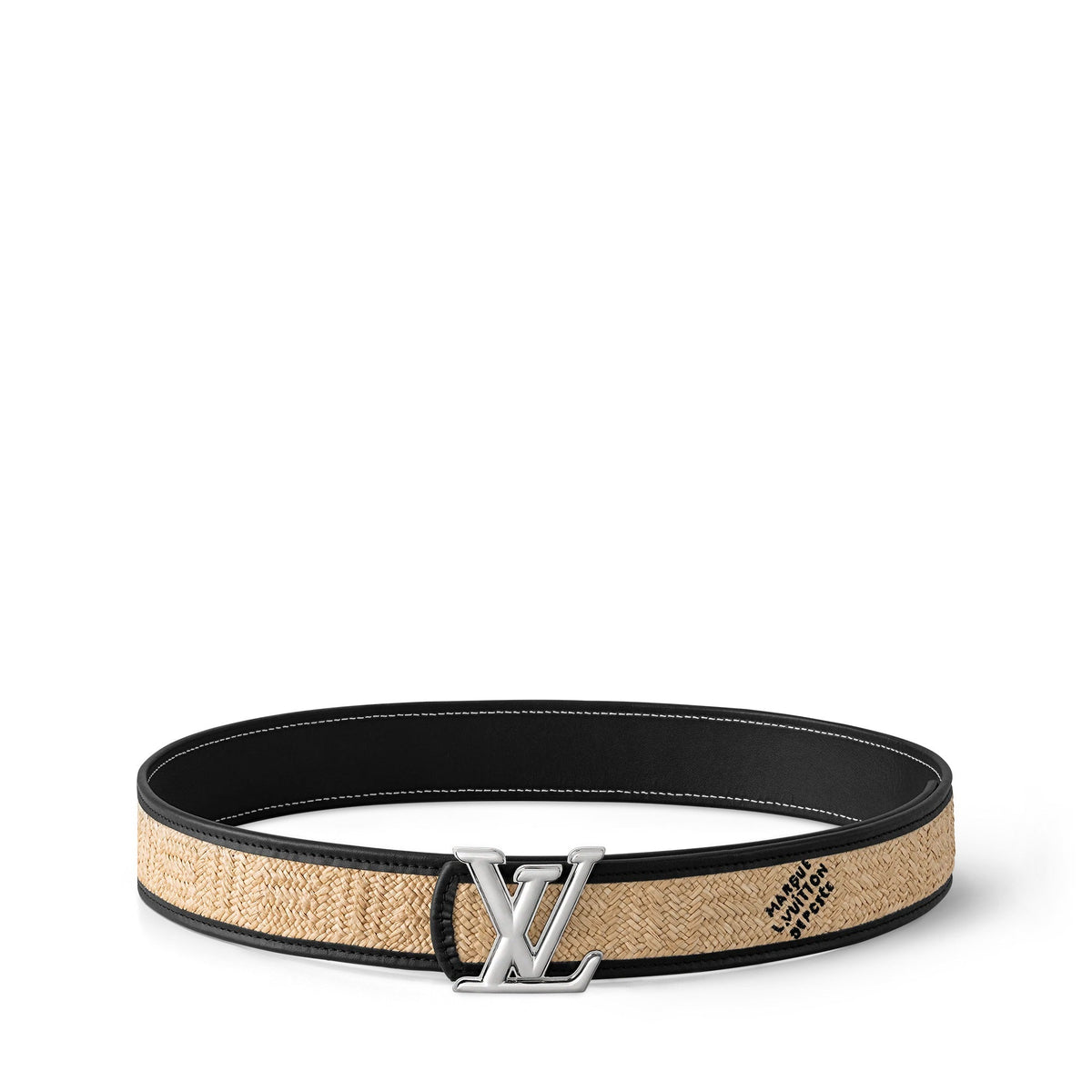 LV Dimension Raffia 40mm Reversible Belt