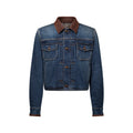 Denim Jacket With Leather Signature Details