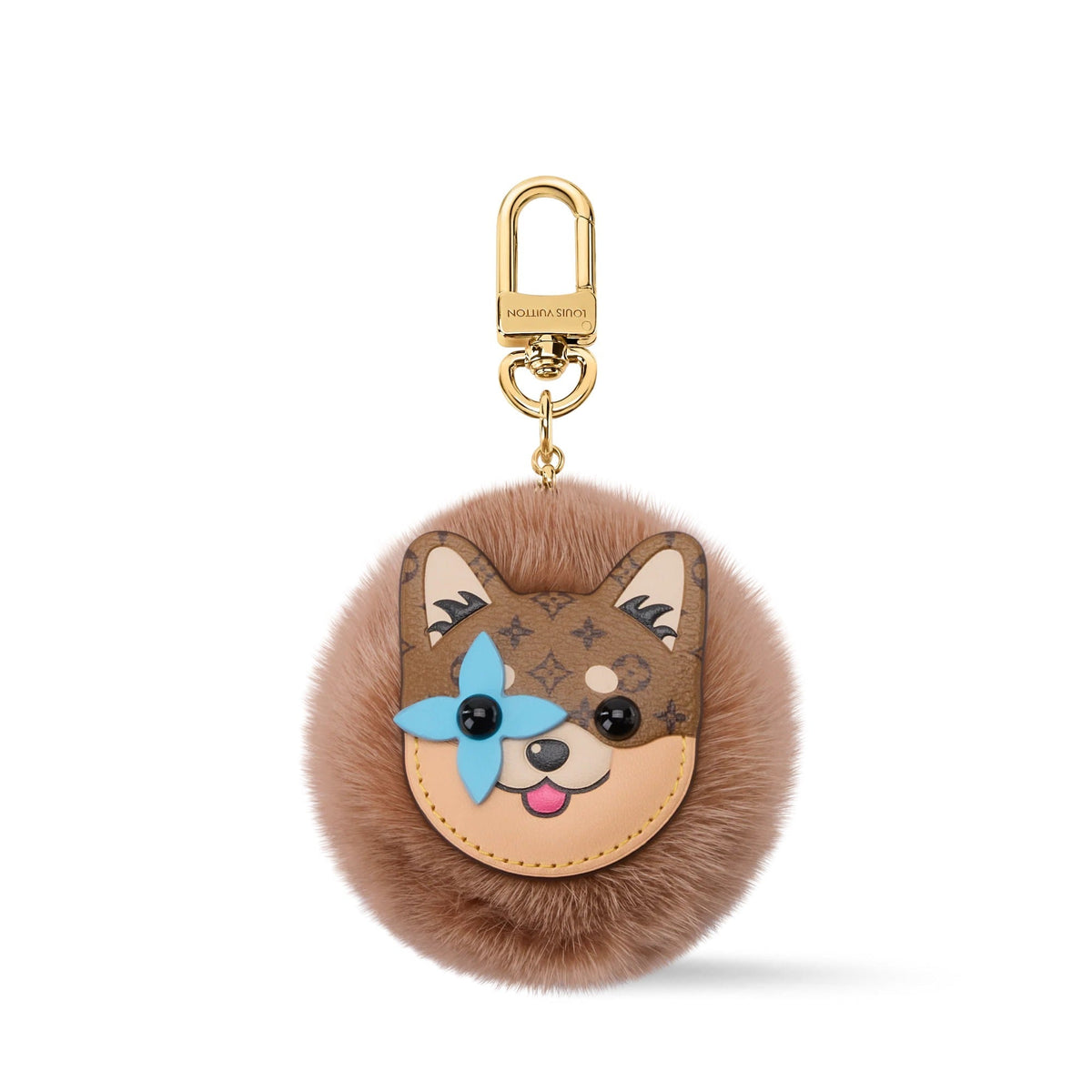 LV Shiba Pompon Bag Charm