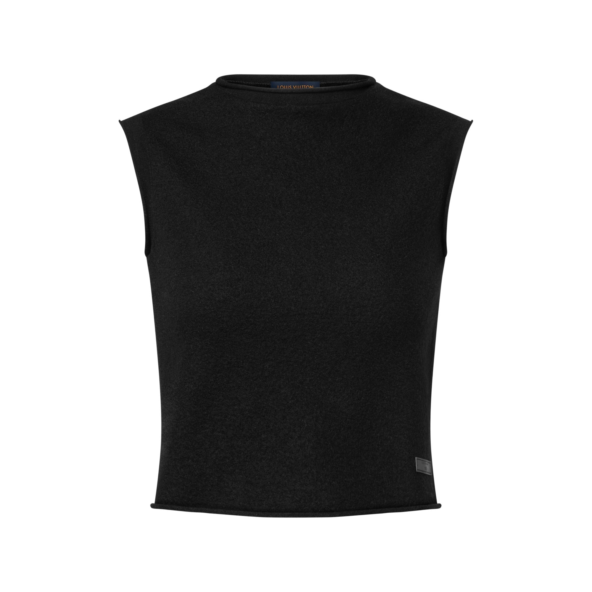 Rolled Hem Cropped Knit Top