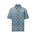 Damier 3D Light Denim Short-Sleeved Shirt