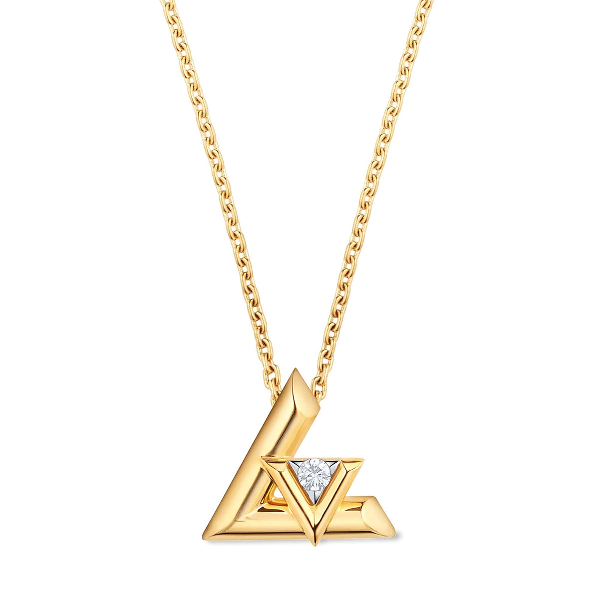 LV Volt One Large Pendant, Yellow Gold And Diamond