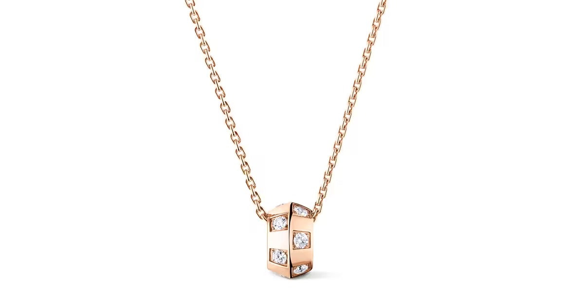 Le Damier de Louis Vuitton Pendant, Rose Gold and Diamonds