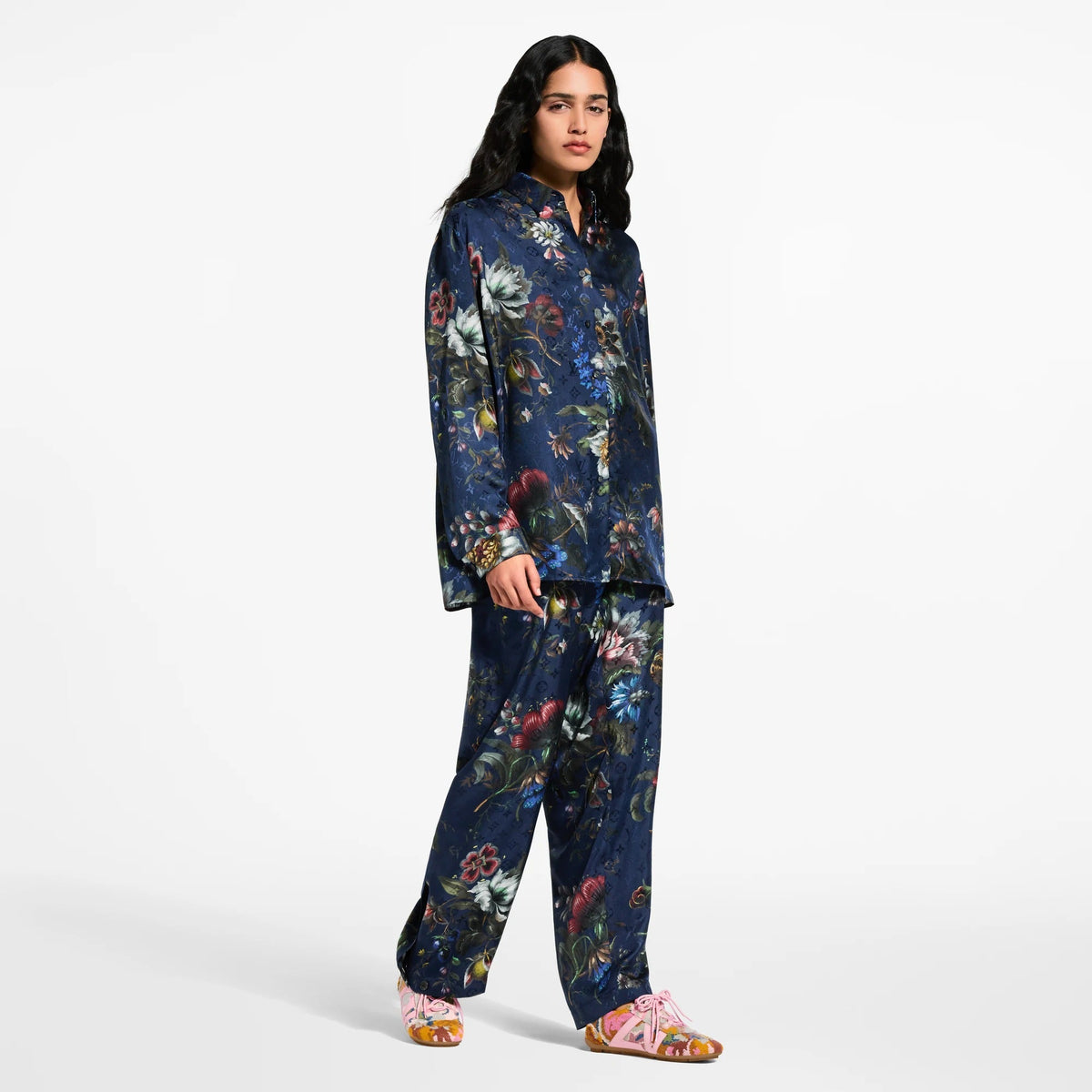 Dark Floral Print Pants