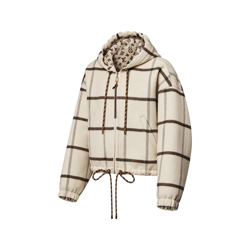 Check Motif Hooded Jacket