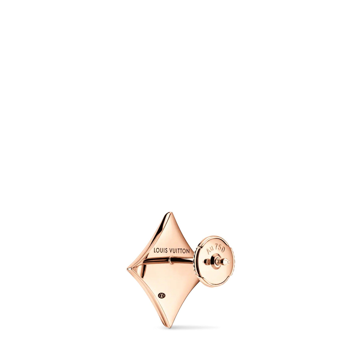 Color Blossom BB Star Ear Stud, Pink Gold and Cornelian - Per Unit