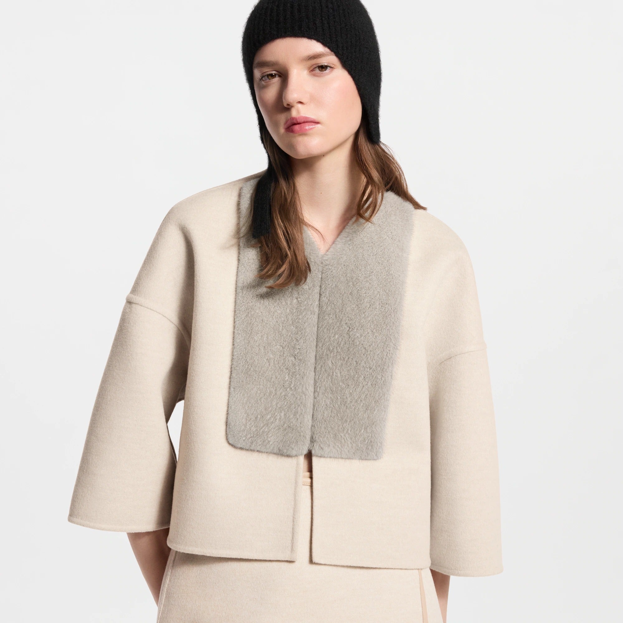 Mink Insert Cape Jacket